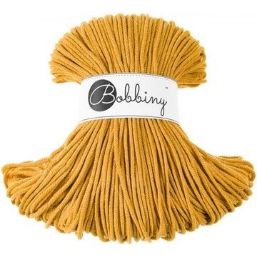 BOBBINY SZNUREK MAKRAMA 3mm PLECIONY MUSZTARDOWY