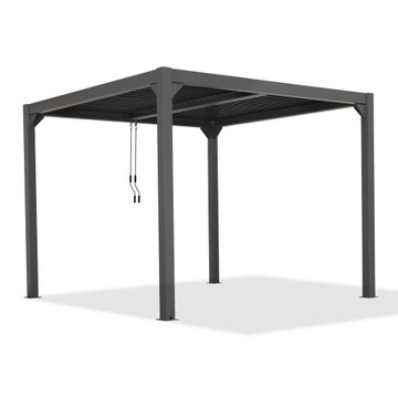 Pergola tarasowa, szara aluminiowa z otwieranym dachem - Kea VI 4x4m