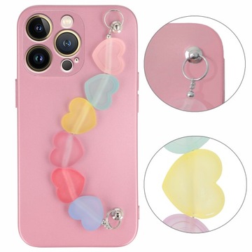 ETUI METALIC RÓŻOWY do IPHONE 13 PRO MAX Łańcuszek