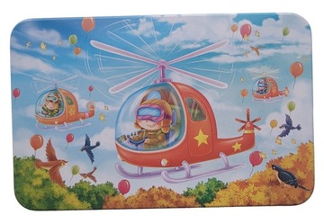 Puzzle w metalowym pudełku 60 el. helikopter