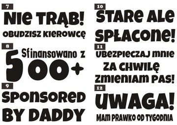 Naklejka naklejki śmieszne na samochód napisy