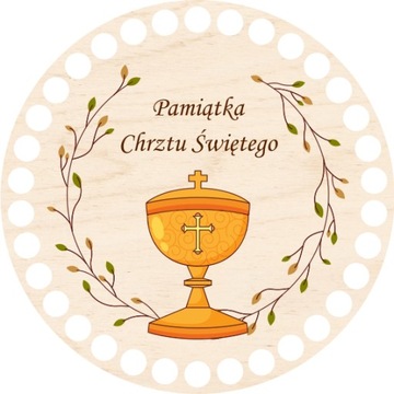 OKRĄGŁA BAZA 15 CM CHRZEST CHRZCIELNICA WIECZKO