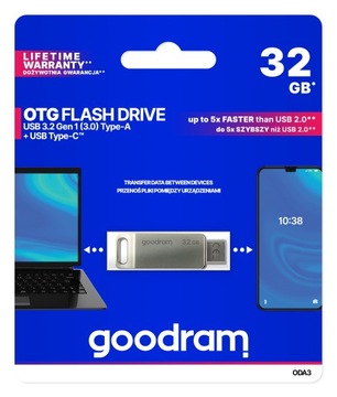 Флэш-накопитель GOODRAM 32 ГБ ODA3 USB 3.2 Dual Drive