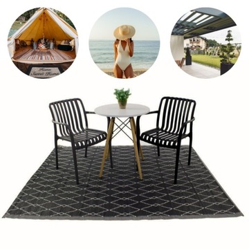 Внешний коврик для балконной террасы 160x220 большая черная водонепроницаемая терраса