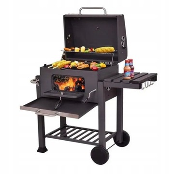 Grill węglowy XXXL OGRODOWY Z POKRYWĄ TERMOMETREM