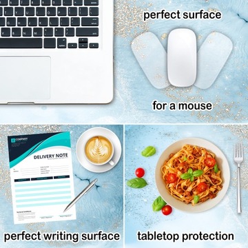 Защитный коврик для письменного стола, Пастельный Синий. Мрамор