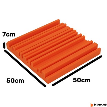 Pianka dźwiękochłonna kaseton ścienny nowoczesne wnętrze pomarańczowy 50cm