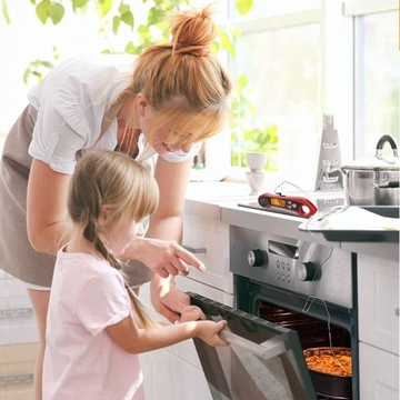 Кухонный термометр Складной от -50°C до 300°C 2x зонда Steel-304 LCD IPX7 Сигнализация