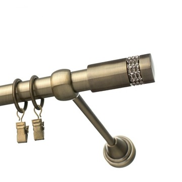 KARNISZ POJEDYNCZY METALOWY 19MM ZŁOTO ANTYCZNE STARE ZŁOTO 150cm KOMPLET