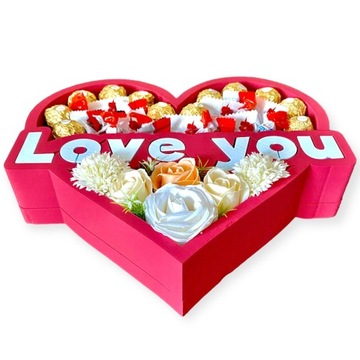 Box Serce LOVE YOU Pudełko Prezent na Walentynki dla ukochanego ukochanej