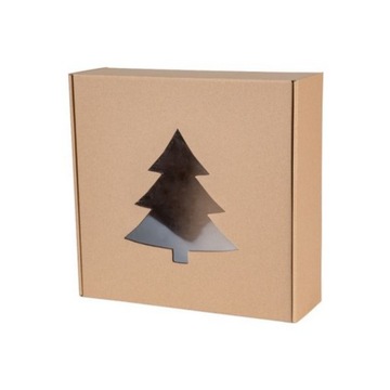 Pudełko z OKIENKIEM CHOINKA ECO 300x300x100mm