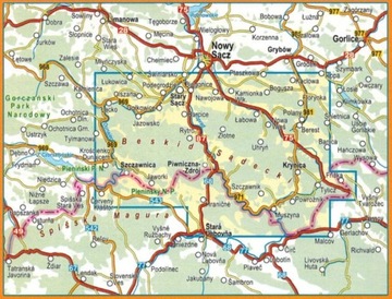 Карта тура - Бескид Сондецки 1:50 000 лам в 2023 году.