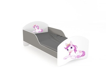 Детская кровать LEO2 140х70 бело-серый