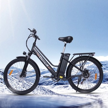 Мужской/женский электрический велосипед 350 Вт, 15 Ач, 100 км, 26 дюймов, 7-скоростной электровелосипед