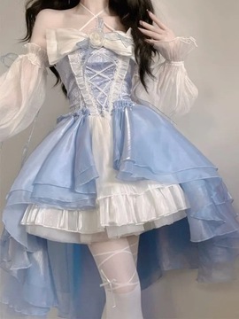 Princess Birthday Party Dress Lolita Dress Bow Flo
