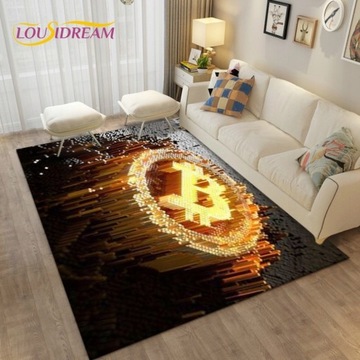 Биткойн ковер декор спальни Биткойн 3d коврик p