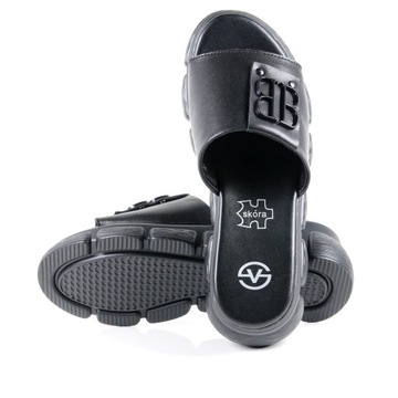 iSHOES VINCEZA ШЛЕПАНЦЫ НА ПЛАТФОРМЕ, ЧЕРНАЯ КОЖА 39