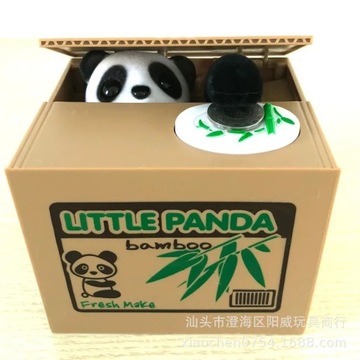 Cat Panda Stealing Coin Money Boxes Automatic Coin Piggy Money Saving Box
