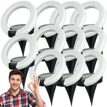 11x Lampka Solarna LED RING Tarasowa Wbijana Gruntowa Czujnik Zmierzchu