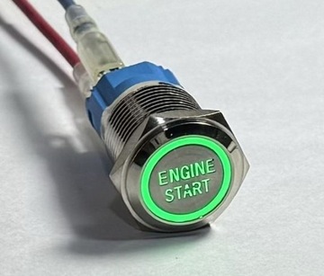 Przycisk podświetlany LED ENGINE START silnika 16mm 12V 24V SPDT chrom Mo