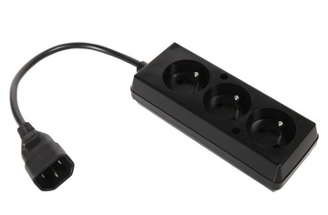 Adapter Przejściówka UPS wtyk IEC C14 - 3 gniazda