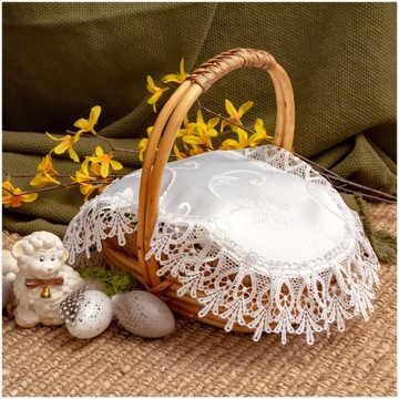 Салфетка ПАСХАЛЬНАЯ КОРЗИНКА 50 см большая круглая кружевная