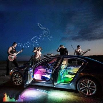 СВЕТОДИОДНАЯ ПОДСВЕТКА RGB ВНУТРЕННЕЕ ОСВЕЩЕНИЕ АВТОМОБИЛЯ ПОДКЛЮЧЕНИЕ BLUETOOTH