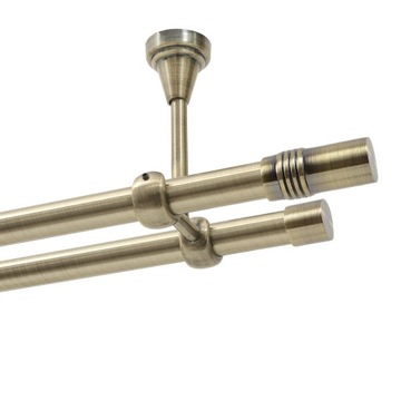 Двойной металлический карниз 16 мм 200 см без колес