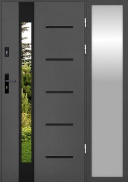 DRZWI Z DOŚWIETLEM ZEWN. NAWAR BLACK 72MM 150CM