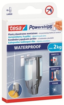 TESA POWESTRIPS PLASTRY SAMOPRZ. 6SZT. WODOODPORNE LXSC106