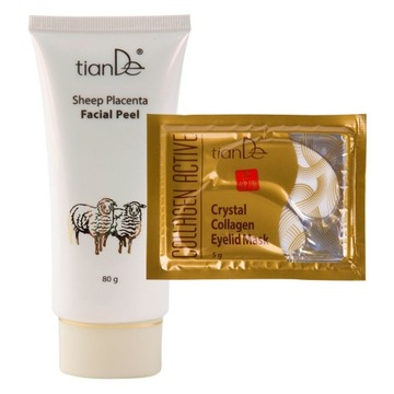 Peeling do twarzy na bazie placenty i Kolagenowa maska pod oczy