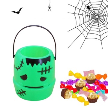 Pojemnik na Halloween z dynią, zielony