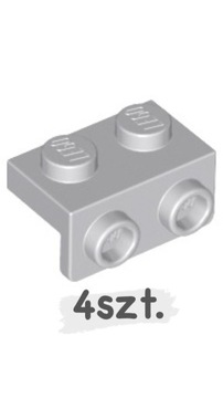 LEGO 4szt Klocek Płytka łamana 1x2 -1x2 LBG Jasny szary 99781 Nowy