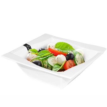 Salaterka miska PORCELANOWA kwadratowa biała 17 cm