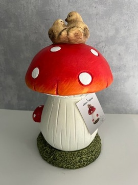 Figurka ogrodowa PTAK GRZYB JESIEŃ OGRÓD 31,5 cm