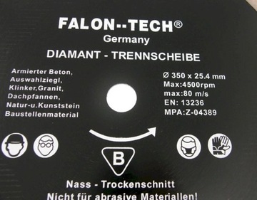 АЛМАЗНЫЙ ЩИТ ДЛЯ АСФАЛЬТА 350 х 25,4 FALONTECH