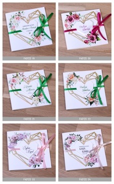 Геометрические свадебные приглашения на свадьбу BOHO HEARTS