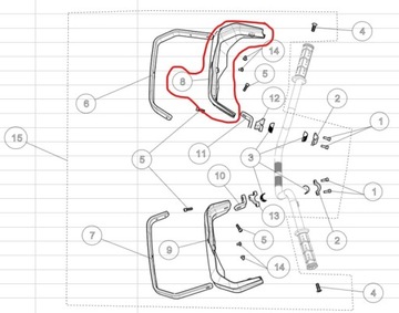 ПРАВАЯ РУЛЯ РУЧКА ПЛАСТИКОВАЯ ЗАЩИТА ДЛЯ РУКИ Segway Snarler AT6 570/600