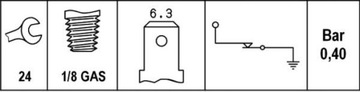 HELLA 6ZF 007 392-001 SPÍNAČ TLAKOVÝ OLEJE