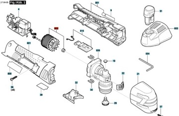 Двигатель многофункционального инструмента BOSCH GOP10.8V-28 GOP12V-28