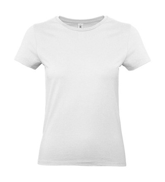 KOSZULKA DAMSKA 100% BAWEŁNA WYSOKOGATUNKOWA B&C BIAŁA S Tshirt Damski