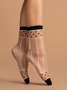 Skarpetki 15 den SPICY white/poudre/black FIORE
