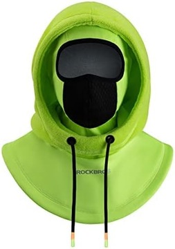 ROCKBROS Kominiarka Rowerowa Czapka Zimowa Ocieplacz Szyi na Kask Zielona