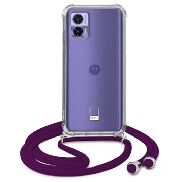 Etui CROSSBODY Do MOTOROLA EDGE 30 NEO Śliwkowy Sznurek Idealnie Dopasowany