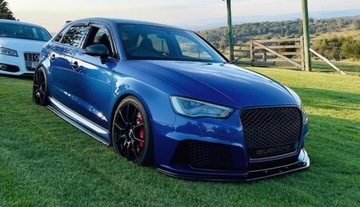 Заглушка решетки Audi A3 8V 2012-2015 RS3 Look QUATTRO черная глянцевая рамка