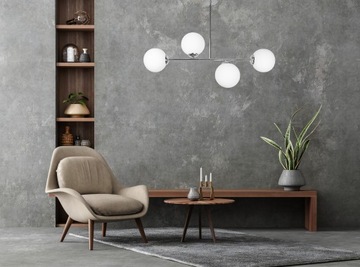 ХРОМИРОВАННАЯ ПОТОЛОЧНАЯ ЛЮСТРА, СВЕТОДИОДНЫЕ ШАРИКИ