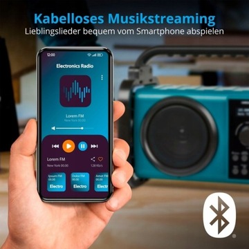 Мощная строительная радиостанция Medion DAB+/PLL-FM, Bluetooth 5.0, IP44,5 Вт
