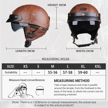 Кожаный мотоциклетный шлем Retro Capacete De Moto, мотоциклетный шлем для скутера