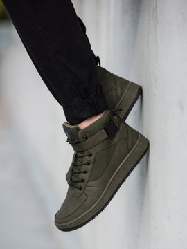 Buty męskie sneakersy za kostkę T317 khaki 45