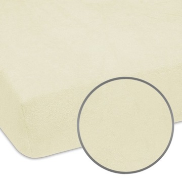 PRZEŚCIERADŁO FROTTE GRUBE KREMOWE ECRU Z GUMKĄ NA ŁÓŻKO 80x180 cm